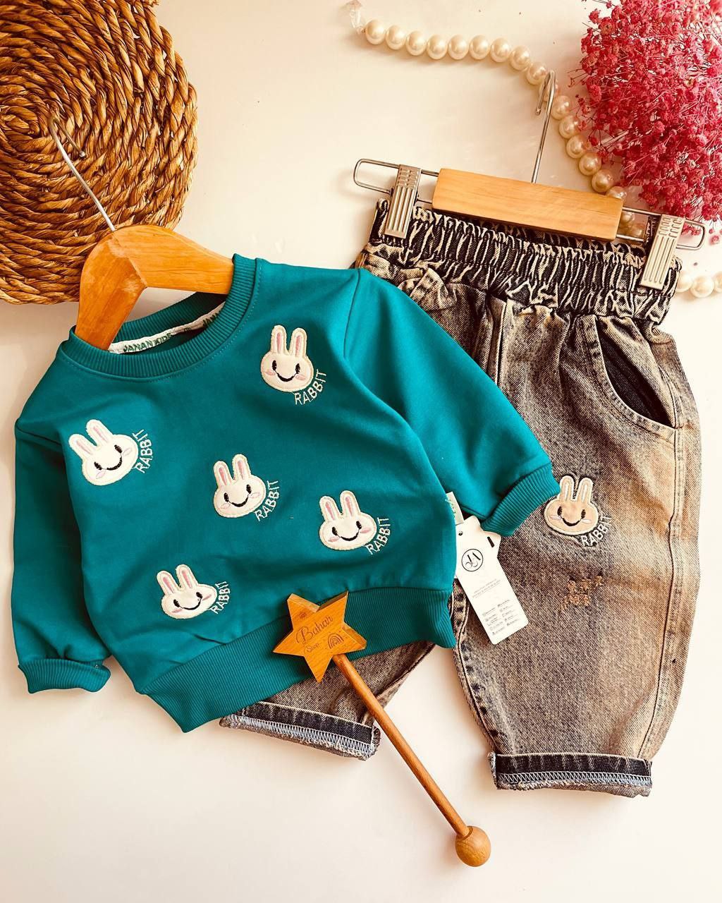 عکس محصول ست جین گلدوزی خرگوش - شماره 3