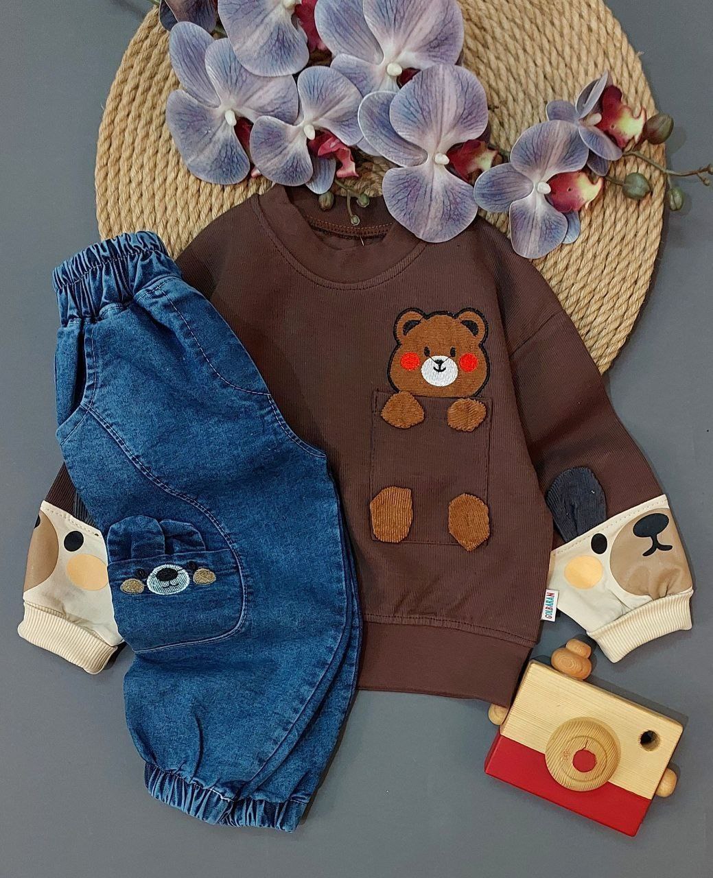 عکس محصول ست بلوز شلوار آستین خرسی - شماره 6