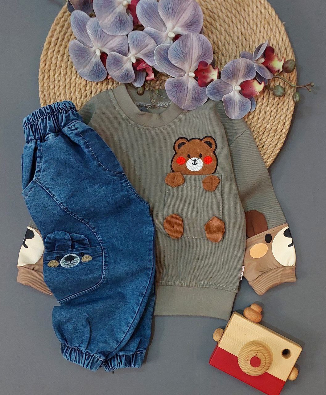 عکس محصول ست بلوز شلوار آستین خرسی - شماره 7