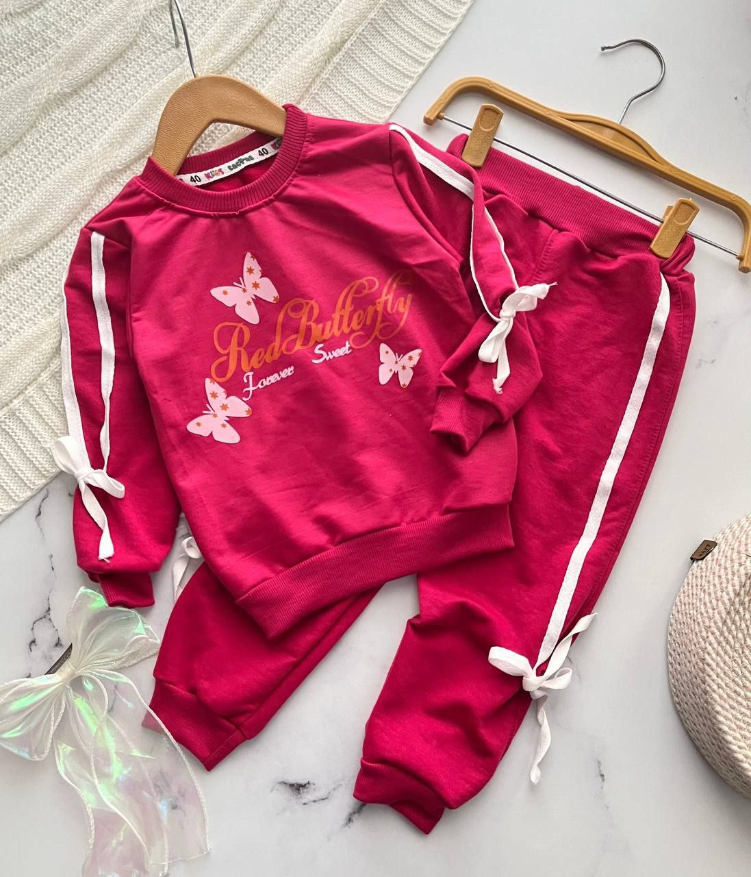 عکس محصول بلوز شلوار پروانه Red - شماره 1