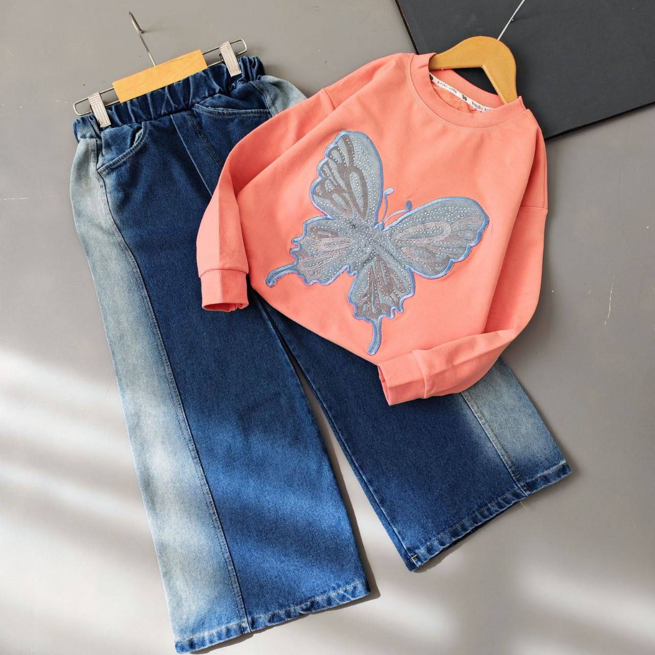 عکس محصول ست پروانه با شلوار لی - شماره 2