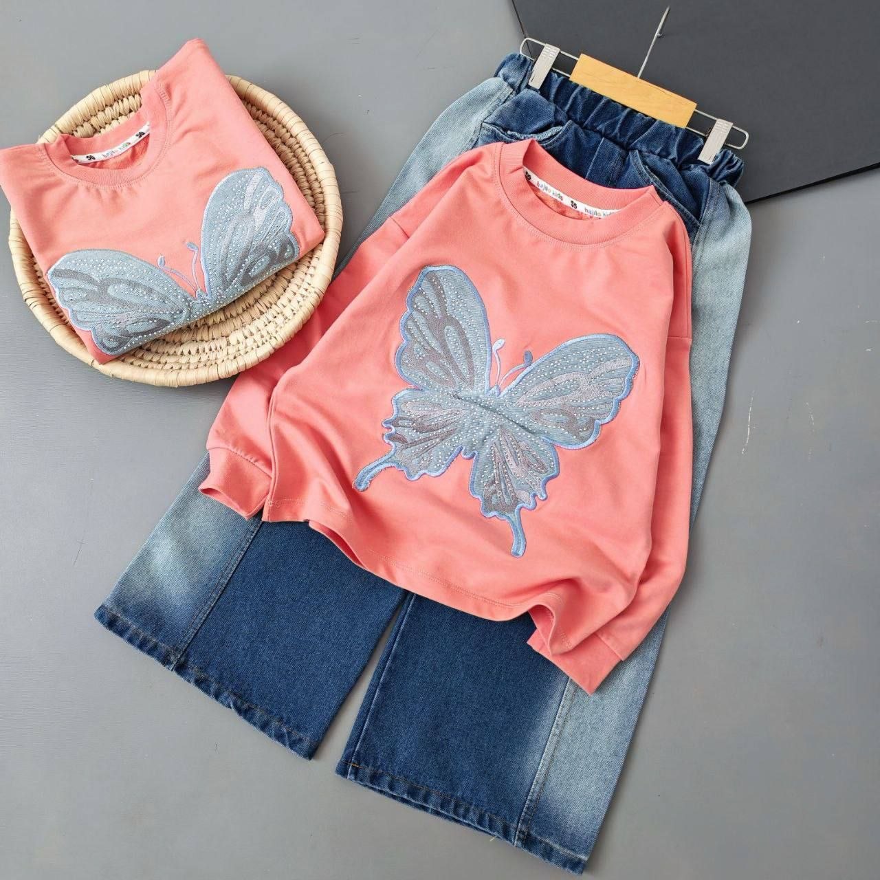 عکس محصول ست پروانه با شلوار لی - شماره 3