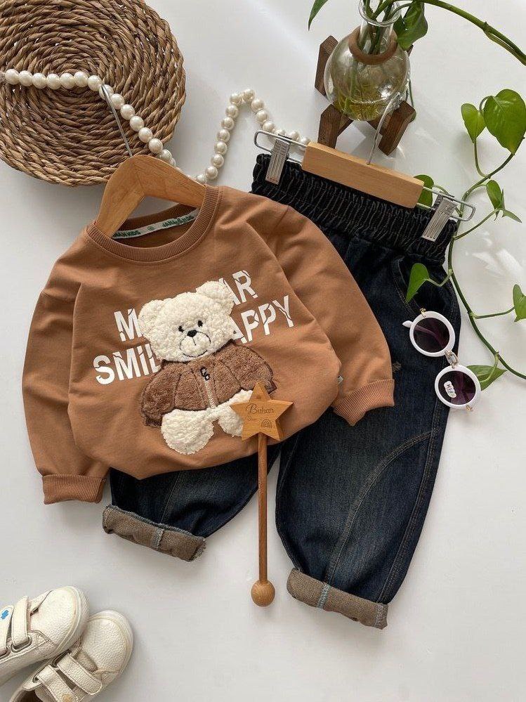 عکس محصول ست بلوز با شلوار لی Happy - شماره 3