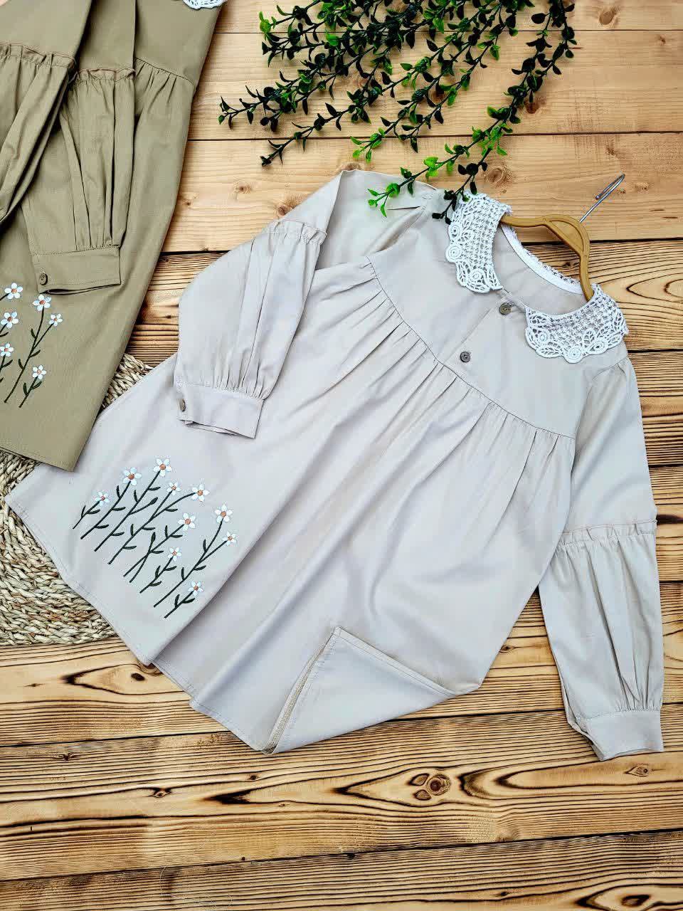 عکس محصول تونیک مانتویی گلدوزی بابونه - شماره 5