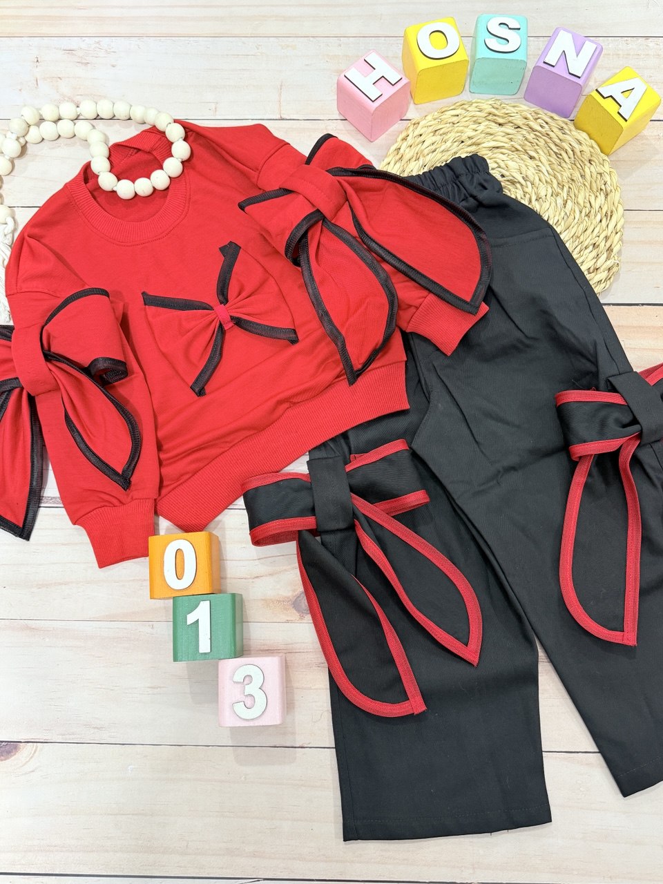 عکس محصول ست بلوز شلوار پاپیون آویز - شماره 1