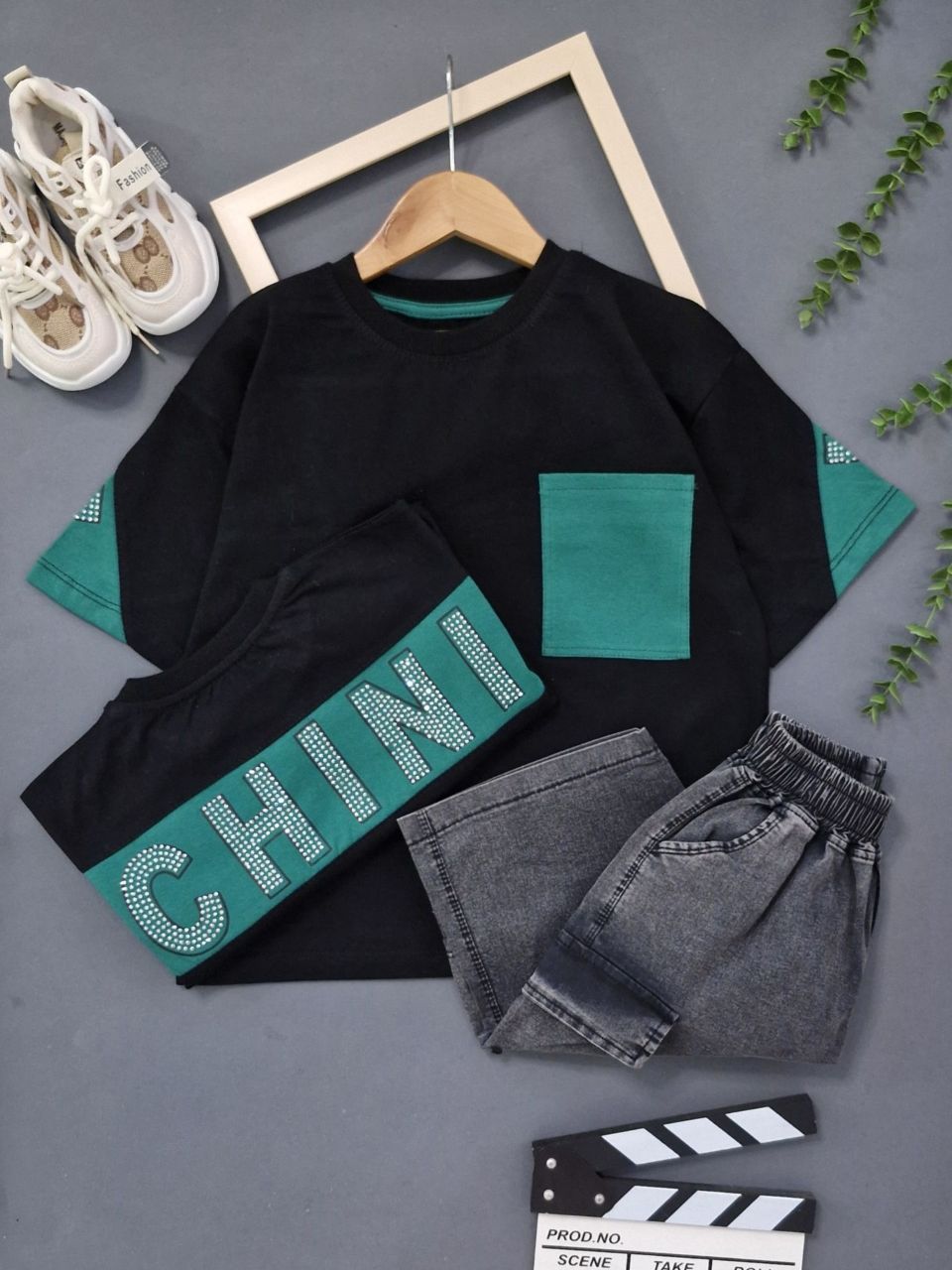 عکس محصول تیشرت + شلوارک لی جیب green - شماره 3