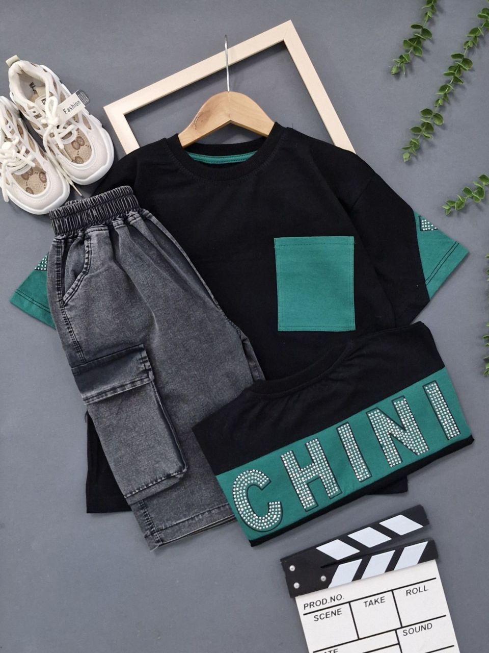 عکس محصول تیشرت + شلوارک لی جیب green - شماره 1