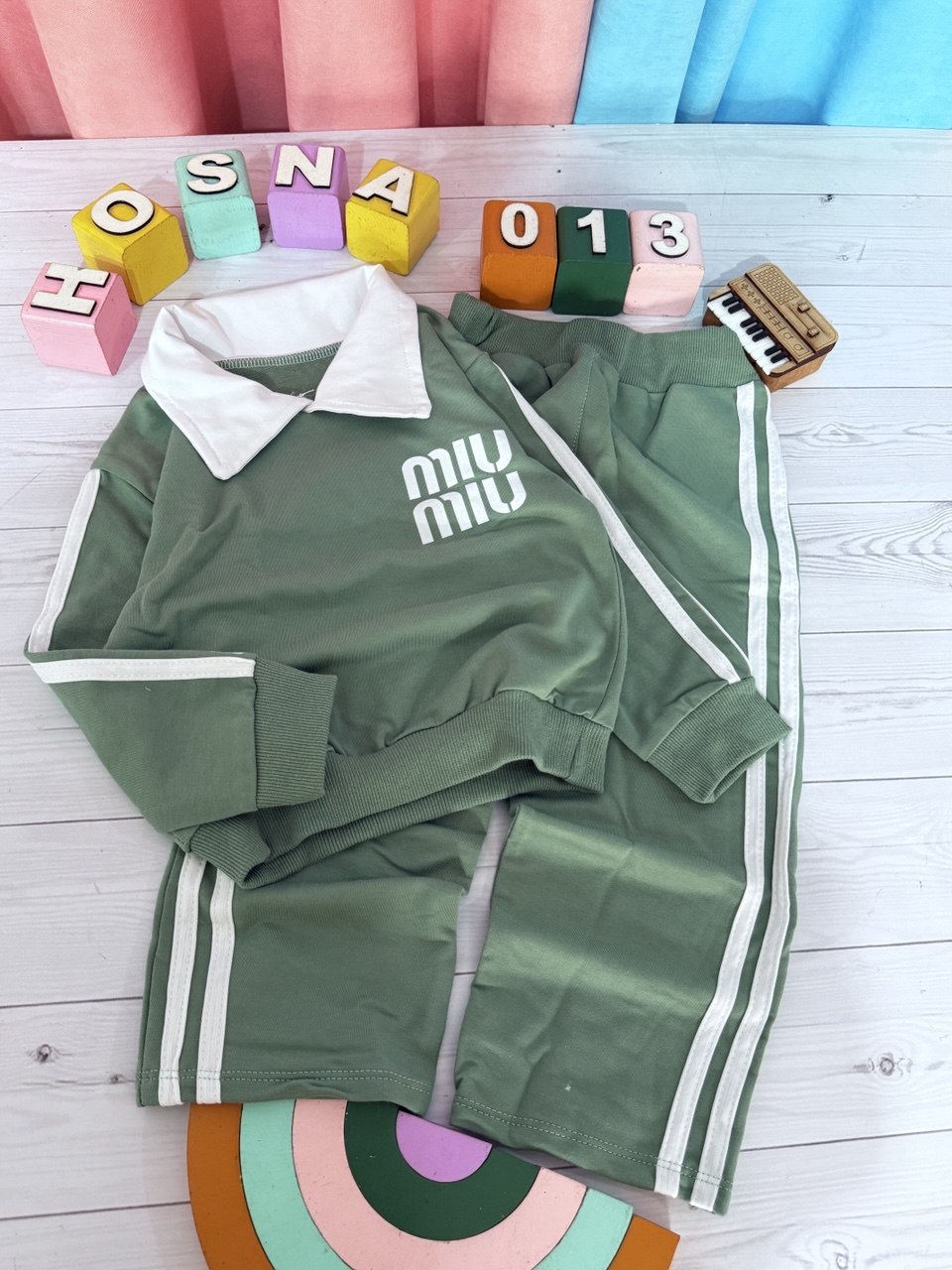 عکس محصول پلوشرت با شلوار بگ Miu Miu - شماره 1
