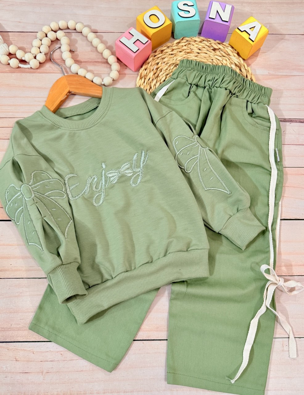 عکس محصول بلوز شلوار کتان آستین گلدوزی - شماره 1